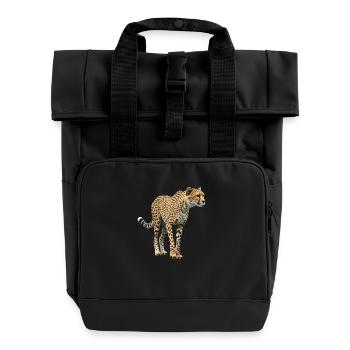 Gepard echt - Rolltop Rucksack mit zwei Griffen - Schwarz - Vorne