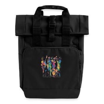 Künstler der modernen Jazzmusik - Rolltop Rucksack mit zwei Griffen - Schwarz - Vorne