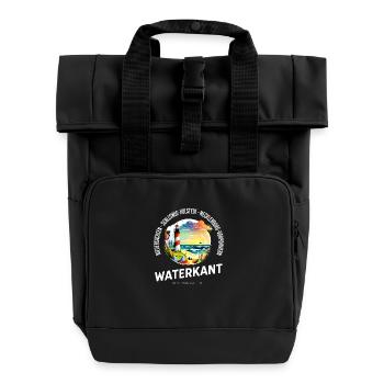 Waterkant – At home in the north - Roll Top Backpack with Two Handles - black - Front