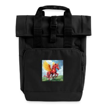 red unicorn - Rolltop Rucksack mit zwei Griffen - Schwarz - Vorne