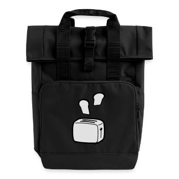 toast - Roll Top Backpack with Two Handles - black - Front