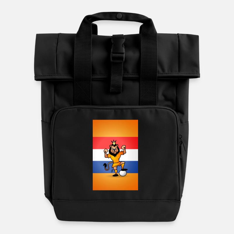 Oranje Leeuw iPhone - Roll Top Backpack with Two Handles - black