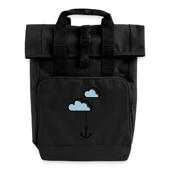 Anker mit Wolke - Rolltop Rucksack mit zwei Griffen - Schwarz - Vorne