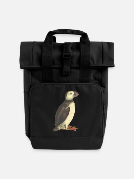 Papageientaucher - Rolltop Rucksack mit zwei Griffen - Schwarz