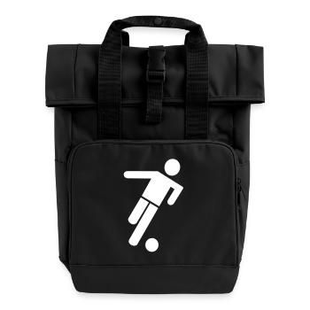 Soccer player - Roll Top Backpack with Two Handles - black - Front