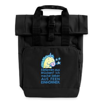Ich mache aus Feen Einhörner - Rolltop Rucksack mit zwei Griffen - Schwarz - Vorne