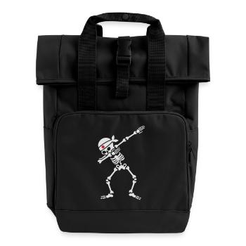 Dab skeleton kamikaze Japan Judo Karate Samurai - Roll Top Backpack with Two Handles - black - Front