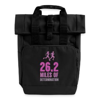 Marathon - 26,2 Meilen Entschlossenheit - Rolltop Rucksack mit zwei Griffen - Schwarz - Vorne