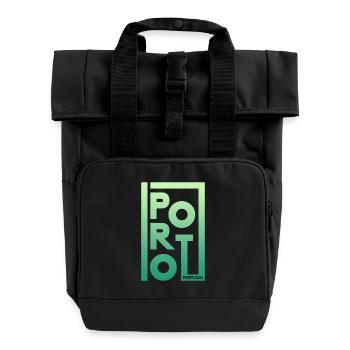 Porto Portugal Gradient Frame - Roll Top Backpack with Two Handles - black - Front
