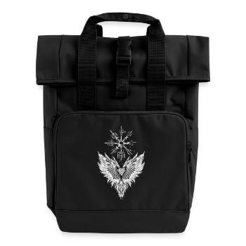 Rabe Odin Vegvisir Valknut - Rolltop Rucksack mit zwei Griffen - Schwarz - Vorne