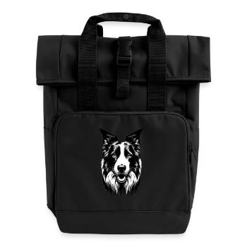 Collie du Labrador | Visage de chien - Sac à dos Roll Top à deux anses - noir - Devant