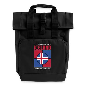 Islande - Sac à dos Roll Top à deux anses - noir - Devant