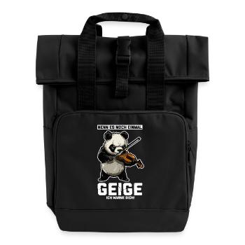 Nenn es Geige ich warne dich Panda - Rolltop Rucksack mit zwei Griffen - Schwarz - Vorne