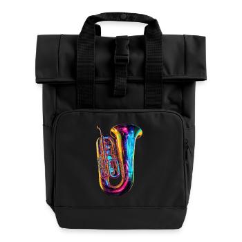 Tuba - Roll Top Backpack with Two Handles - black - Front