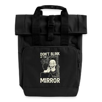 Horror Motif Mirror Image - Roll Top Backpack with Two Handles - black - Front