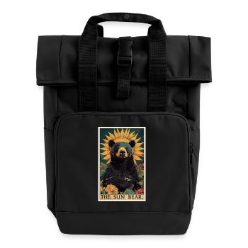 Sun Bear Malaienbär - Rolltop Rucksack mit zwei Griffen - Schwarz - Vorne