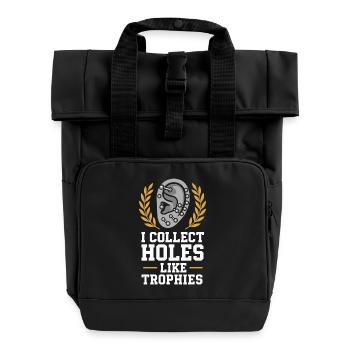 Piercing Addict Body Mod Enthusiast - Rolltop Rucksack mit zwei Griffen - Schwarz - Vorne