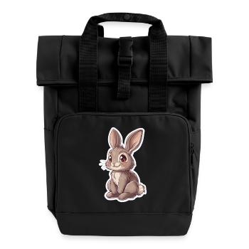 Hare - Roll Top Backpack with Two Handles - black - Front