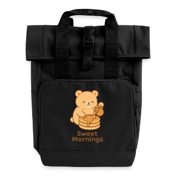 Sweet Mornings Bear Pour - Rolltop Rucksack mit zwei Griffen - Schwarz - Vorne
