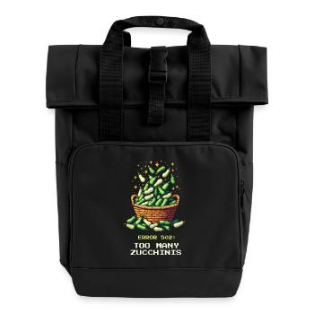 Zu viele Zucchini | Ernte & Einmachen - Rolltop Rucksack mit zwei Griffen - Schwarz - Vorne