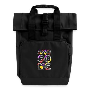 Love So Much We Neon Outline Art - Rolltop Rucksack mit zwei Griffen - Schwarz - Vorne