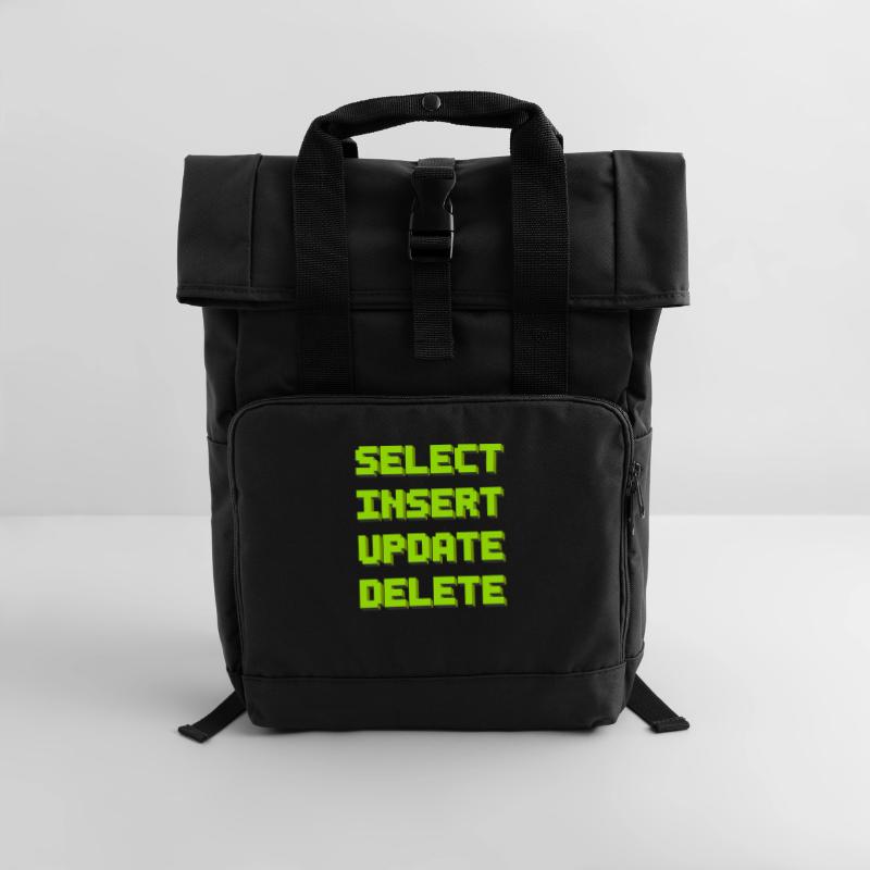SQL pixelart Rolltop Rucksack mit zwei Griffen