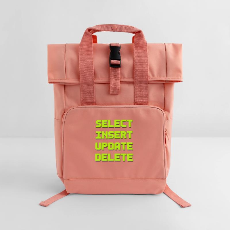 SQL pixelart Rolltop Rucksack mit zwei Griffen