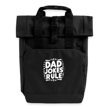 Dad Jokes Rule - Roll Top Backpack with Two Handles - black - Front