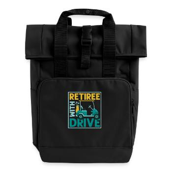 Retiree With Drive Golfer Golf - Rolltop Rucksack mit zwei Griffen - Schwarz - Vorne