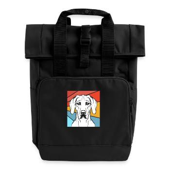 Rhodesian Ridgeback - Roll Top Backpack with Two Handles - black - Front