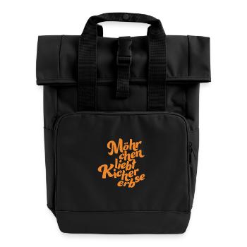 Logo without background orange - Rolltop Rucksack mit zwei Griffen - Schwarz - Vorne