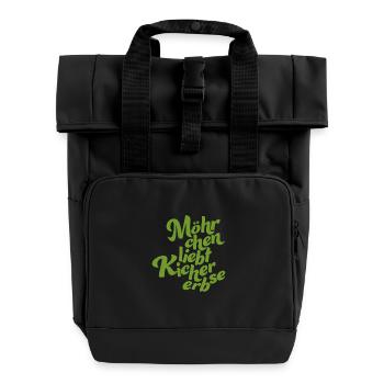 Logo without background green - Rolltop Rucksack mit zwei Griffen - Schwarz - Vorne