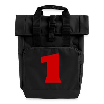 ALLES GUTE ZUM GEBURTSTAG. ALLES GUTE ZUM GEBURTSTAG. JAHRESTAG. - Rolltop Rucksack mit zwei Griffen - Schwarz - Vorne