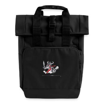 WikingerBiber # Art nord-allemand - Sac à dos Roll Top à deux anses - noir - Devant