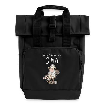 Ich Bin Dann Mal Oma I Enkel I Enkelkind - Rolltop Rucksack mit zwei Griffen - Schwarz - Vorne