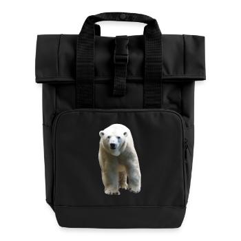 Polar Bear - Eisbär - Rolltop Rucksack mit zwei Griffen - Schwarz - Vorne