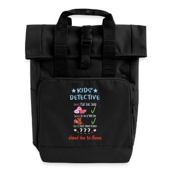Détective pour enfants - Sac à dos Roll Top à deux anses - noir - Devant