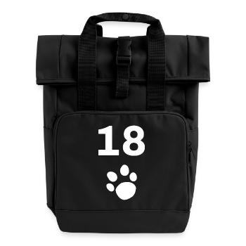 18, Tier tatze, Geburtstagsgeschenk - Rolltop Rucksack mit zwei Griffen - Schwarz - Vorne