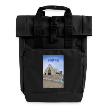 Göteborg, Schweden - Rolltop Rucksack mit zwei Griffen - Schwarz - Vorne