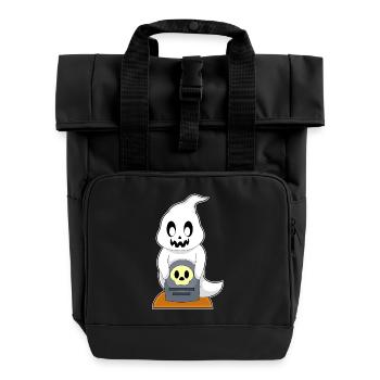 Geist Halloween Grabstein - Rolltop Rucksack mit zwei Griffen - Schwarz - Vorne