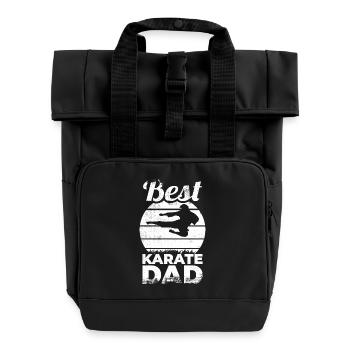 Bester Karate Vater - Rolltop Rucksack mit zwei Griffen - Schwarz - Vorne