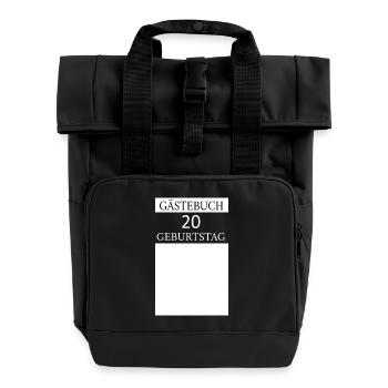 Gästebuch 20. Geburtstag Unterschrift T-shirt - Rolltop Rucksack mit zwei Griffen - Schwarz - Vorne