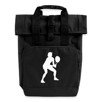 Joueur de tennis - Sac à dos Roll Top à deux anses - noir - Devant
