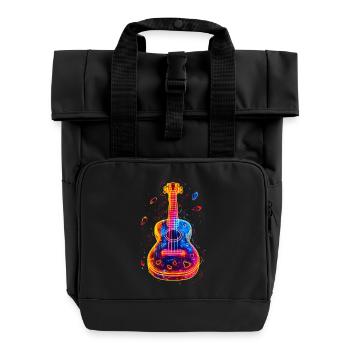 90s Ukulele - Roll Top Backpack with Two Handles - black - Front