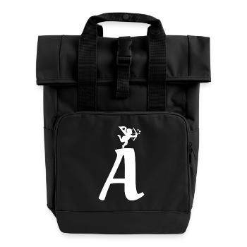 A - Rolltop Rucksack mit zwei Griffen - Schwarz - Vorne