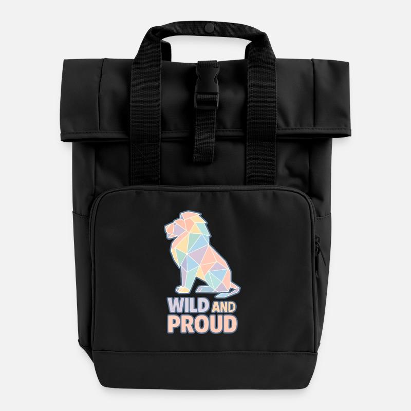 Lion Pride Gay Pride LBGT Marche des Fiertés - Roll Top Backpack with Two Handles - black