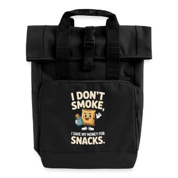 Je ne fume pas J’économise mon argent Collations Non-fumeur - Sac à dos Roll Top à deux anses - noir - Devant
