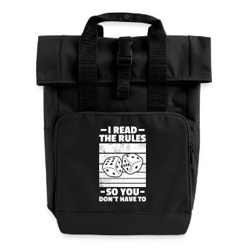I read the rules Board Game - Roll Top Backpack with Two Handles - black - Front