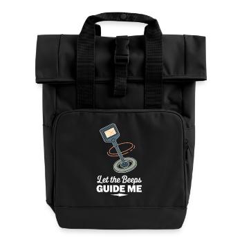 Introverted metal detector hobbyist - Roll Top Backpack with Two Handles - black - Front