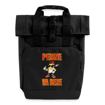 Noodles, penne - Roll Top Backpack with Two Handles - black - Front